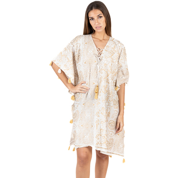 tekstylia Damskie Sukienki Isla Bonita By Sigris Kaftan Beżowy