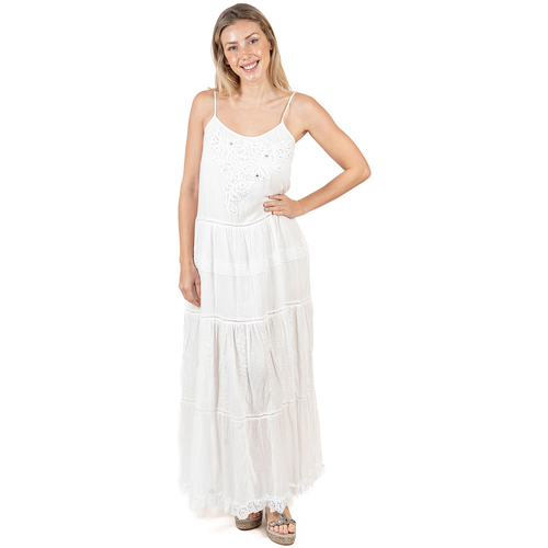 tekstylia Damskie Sukienki długie Isla Bonita By Sigris Długa Sukienka Midi Biały