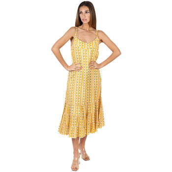 tekstylia Damskie Sukienki długie Isla Bonita By Sigris Długa Sukienka Midi Żółty
