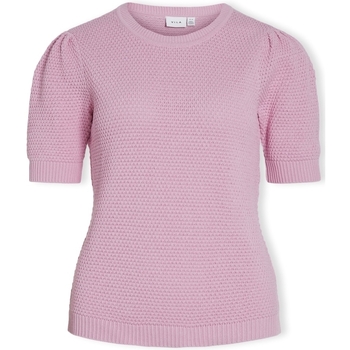 tekstylia Damskie Topy / Bluzki Vila Noos Dalo Knit  S/S - Pastel Lavender Różowy