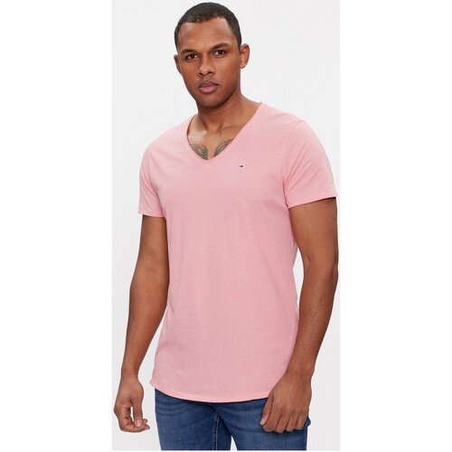 tekstylia Męskie T-shirty z krótkim rękawem Tommy Jeans DM0DM09587 Różowy