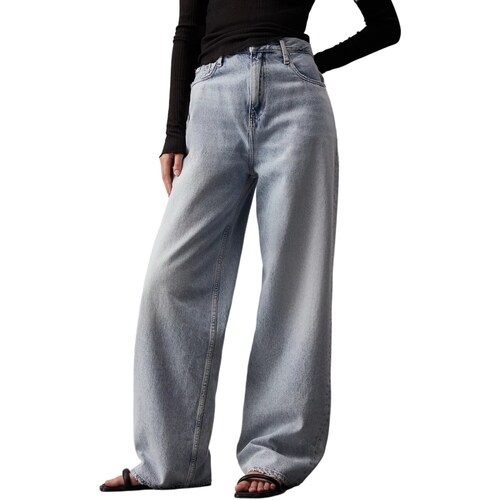 tekstylia Damskie Jeansy straight leg Calvin Klein Jeans J20J223427 Niebieski