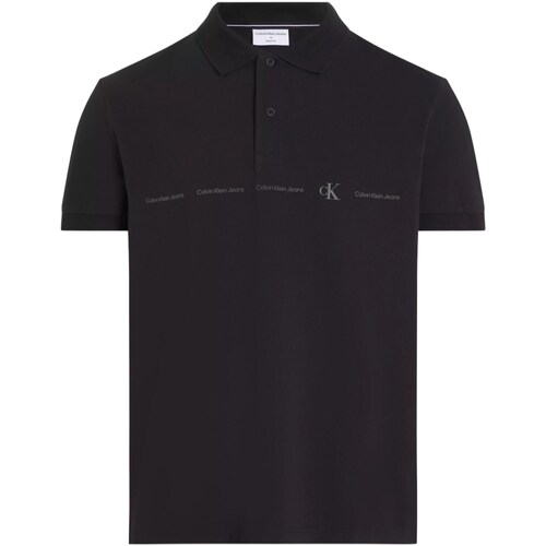 tekstylia Męskie Koszulki polo z długim rękawem Calvin Klein Jeans J30J325432 Czarny