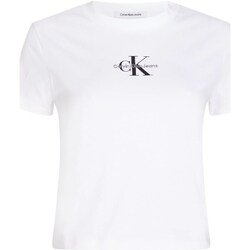 tekstylia Damskie Koszulki polo z długim rękawem Calvin Klein Jeans J20J223113 Biały