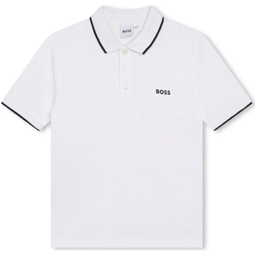 tekstylia Chłopiec T-shirty z długim rękawem BOSS J25P26 Biały