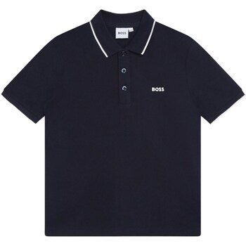 tekstylia Chłopiec T-shirty z długim rękawem BOSS J25P26 Niebieski
