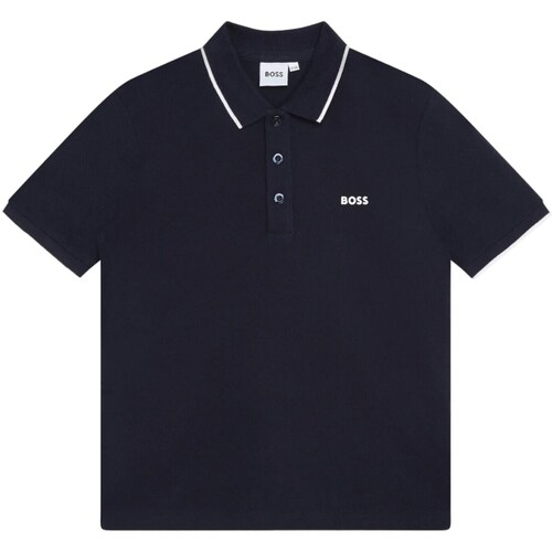 tekstylia Chłopiec T-shirty z długim rękawem BOSS J25P26 Niebieski