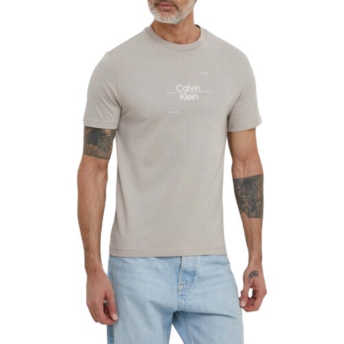 tekstylia Męskie Koszulki polo z długim rękawem Calvin Klein Jeans K10K112489 Beżowy
