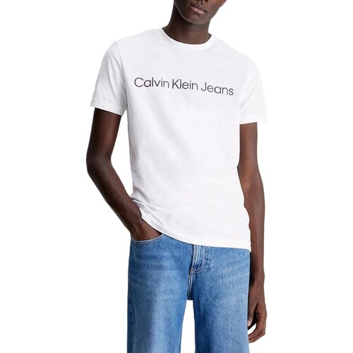 tekstylia Męskie Koszulki polo z długim rękawem Calvin Klein Jeans J30J325215 Biały
