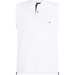 tekstylia Męskie Koszulki polo z długim rękawem Tommy Hilfiger MW0MW34753 Biały