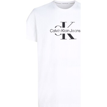 tekstylia Męskie Koszulki polo z długim rękawem Calvin Klein Jeans J30J325190 Biały