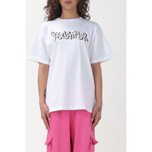 tekstylia Damskie T-shirty i Koszulki polo Disclaimer 24EDS54316 BIANCO Biały