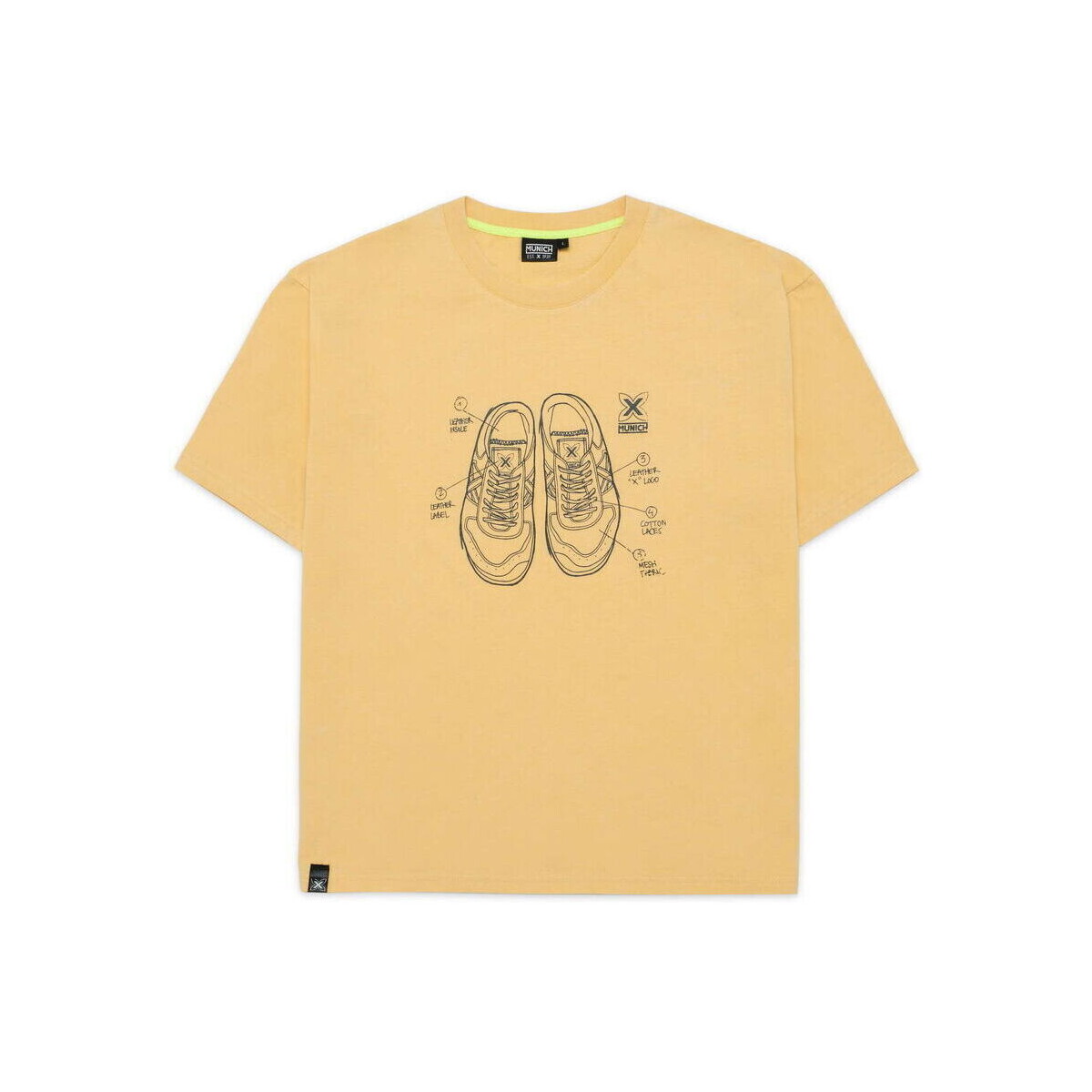 tekstylia Męskie T-shirty z krótkim rękawem Munich T-shirt sneakers Żółty