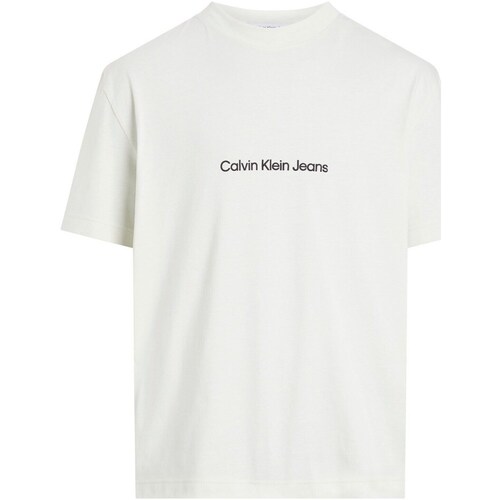 tekstylia Męskie Koszulki polo z długim rękawem Calvin Klein Jeans J30J325492 Biały