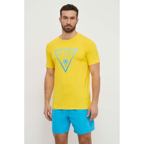 tekstylia Męskie T-shirty z krótkim rękawem Guess F4GI00 J1311 Żółty