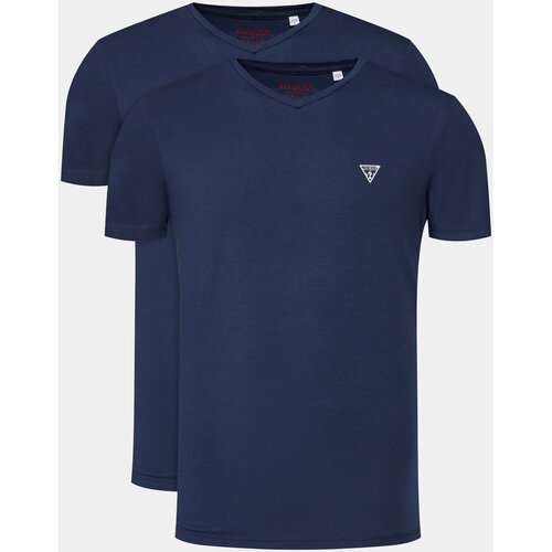tekstylia Męskie T-shirty z krótkim rękawem Guess U97G03 KCD31 Niebieski
