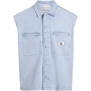 tekstylia Męskie Koszule z długim rękawem Calvin Klein Jeans J30J325309 Niebieski