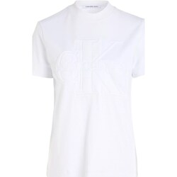 tekstylia Damskie Koszulki polo z długim rękawem Calvin Klein Jeans J20J223362 Biały