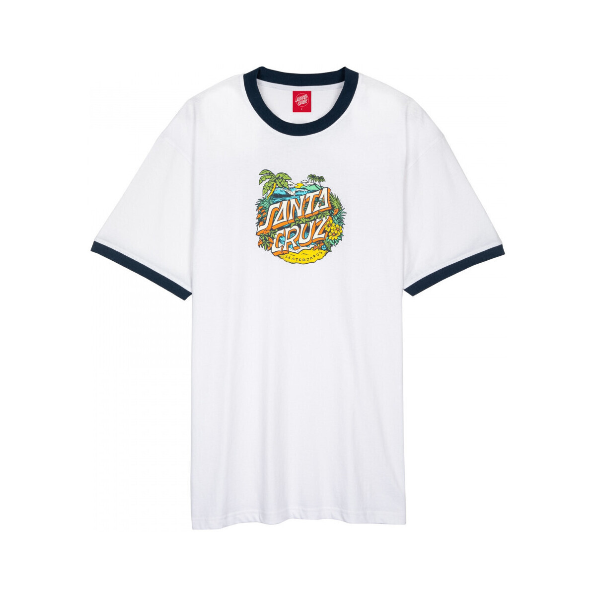 tekstylia Męskie T-shirty i Koszulki polo Santa Cruz Aloha dot front ringer Biały
