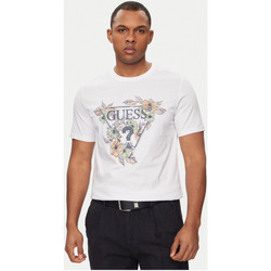 tekstylia Męskie T-shirty z krótkim rękawem Guess M4GI11 I3Z14 Biały