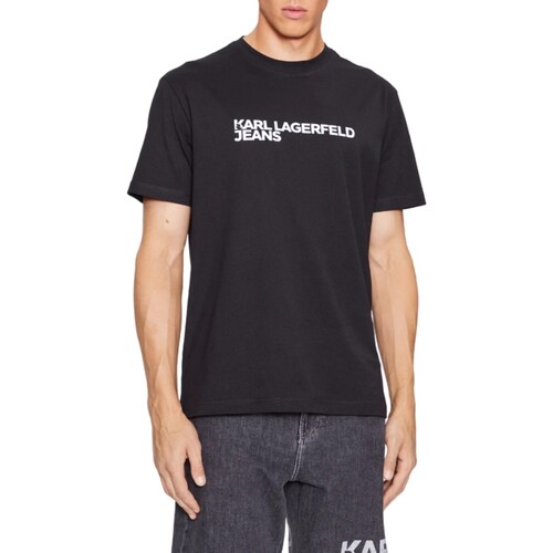 tekstylia Męskie Koszulki polo z długim rękawem Karl Lagerfeld 235D1707-FF Czarny