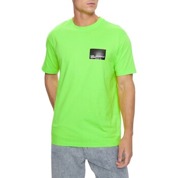 tekstylia Męskie Koszulki polo z długim rękawem Karl Lagerfeld 231D1706-FF Zielony