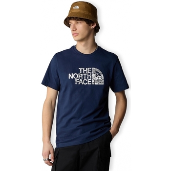 The North Face Woodcut Dome T-Shirt - Summit Navy Niebieski