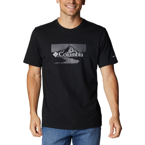 tekstylia Męskie T-shirty z krótkim rękawem Columbia Path Lake II Graphic Tee Czarny