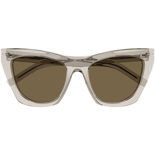 Zegarki & Biżuteria  Damskie okulary przeciwsłoneczne Yves Saint Laurent Occhiali da Sole Saint Laurent New Wave SL 214 Kate 032 Beżowy