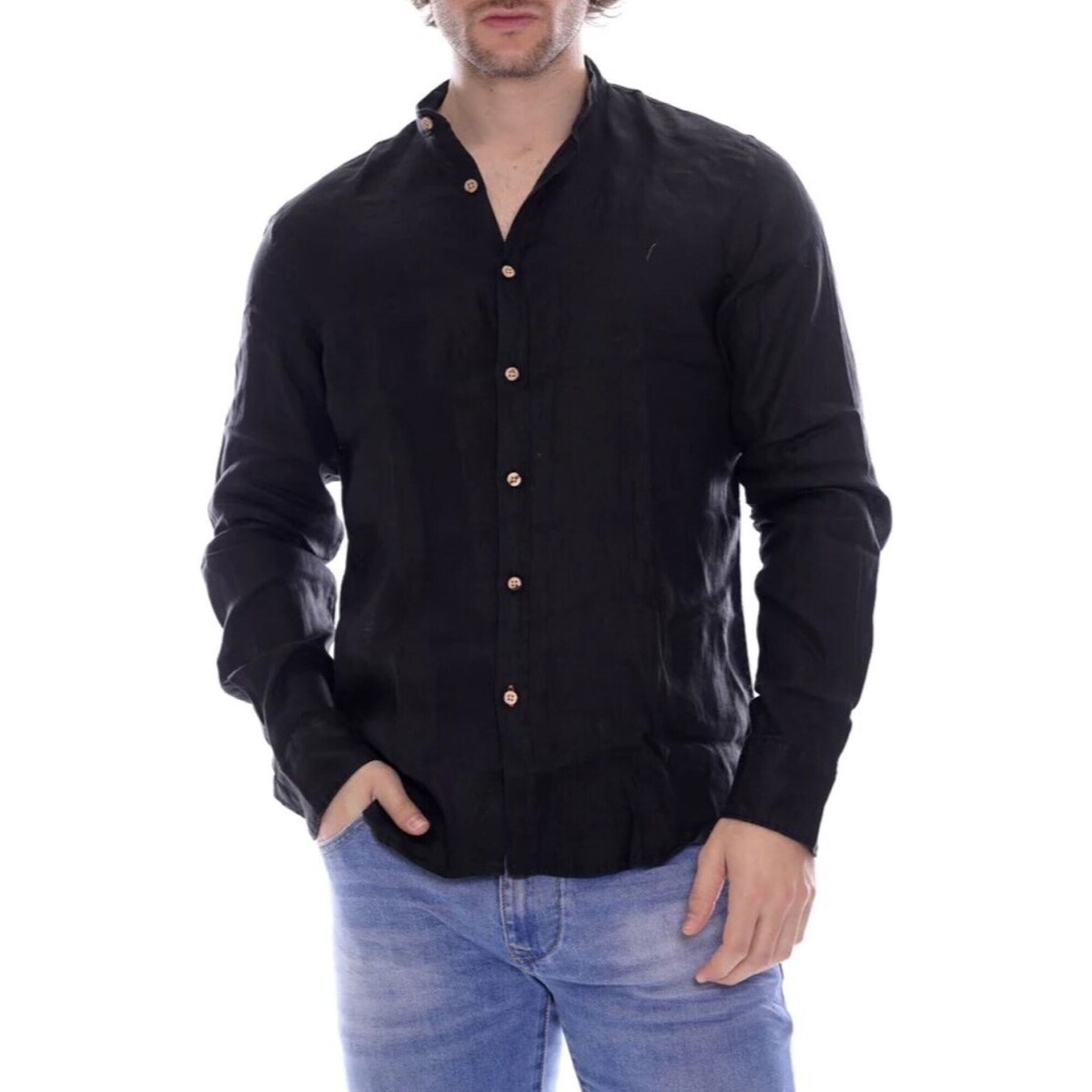 tekstylia Męskie Koszule z długim rękawem Yes Zee C512-UP00 Czarny