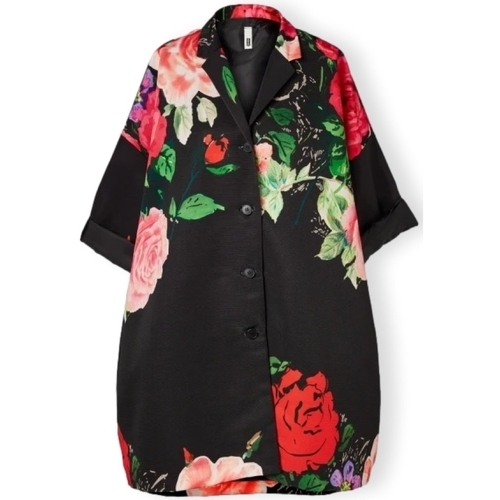 tekstylia Damskie Płaszcze Wendy Trendy Jacket 224039 - Floral Czarny