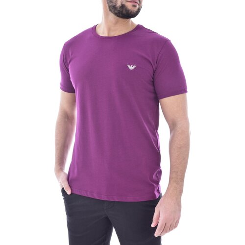 tekstylia Męskie T-shirty z krótkim rękawem Emporio Armani 211818 4R482 Fioletowy
