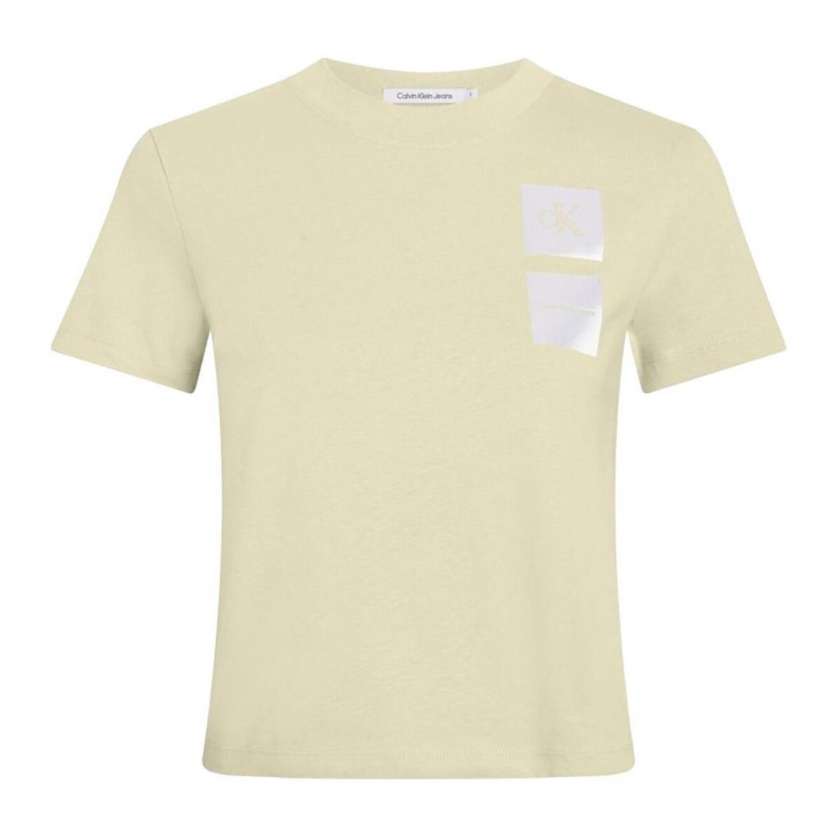 tekstylia Damskie T-shirty z krótkim rękawem Calvin Klein Jeans  Zielony