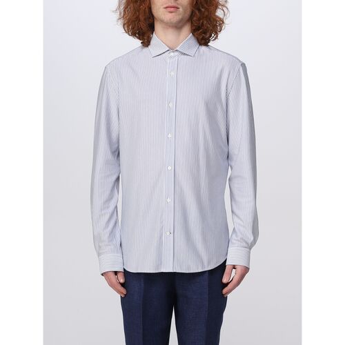 tekstylia Męskie Koszule z długim rękawem Brunello Cucinelli MTS836699 C9072 Biały