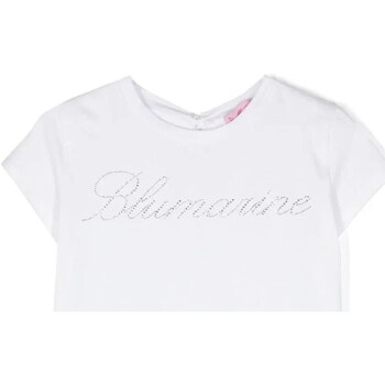tekstylia Dziewczynka T-shirty z krótkim rękawem Miss Blumarine IA4050J5003 Biały