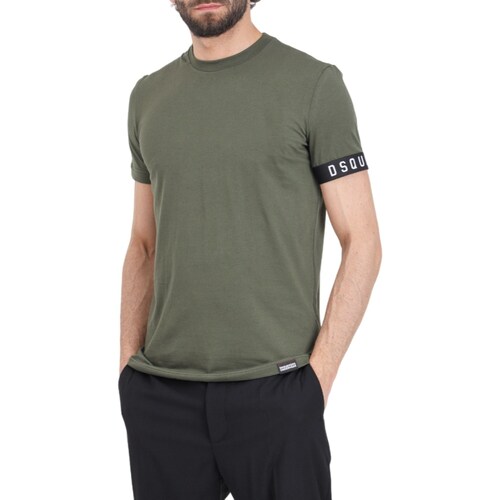 tekstylia Męskie Koszulki polo z długim rękawem Dsquared D9M3S5400 Zielony