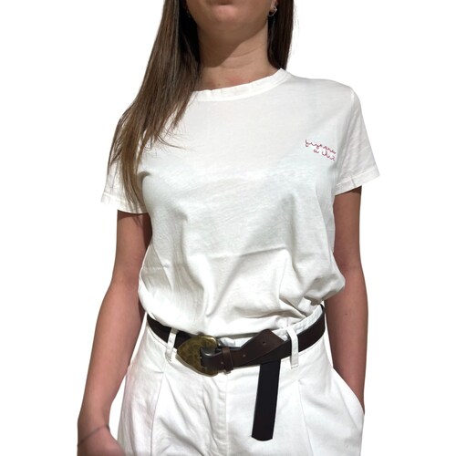 tekstylia Damskie Koszulki polo z długim rękawem Vicolo RB0094 Biały