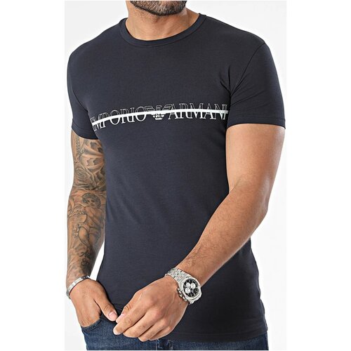 tekstylia Męskie T-shirty z krótkim rękawem Emporio Armani 111035 4R729 Niebieski