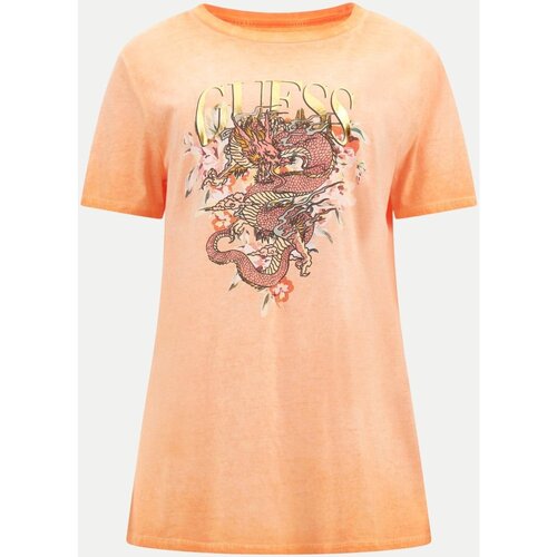 tekstylia Damskie T-shirty i Koszulki polo Guess W4GI50 K9SN1 Pomarańczowy