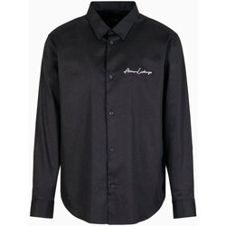 tekstylia Męskie Koszule z długim rękawem EAX 8NZC99 ZN10Z Czarny