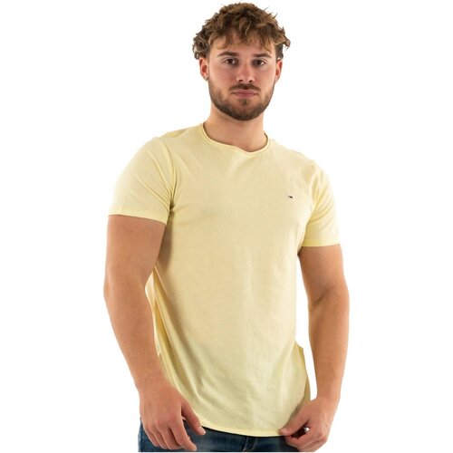 tekstylia Męskie T-shirty z krótkim rękawem Tommy Jeans DM0DM09586 Żółty