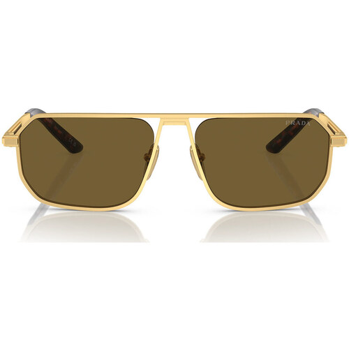 Zegarki & Biżuteria  okulary przeciwsłoneczne Prada Occhiali da Sole  PRA53S 1BK01T Złoty
