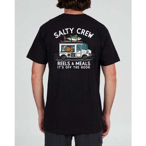 tekstylia Męskie T-shirty i Koszulki polo Salty Crew Reels & meals premium s/s tee Czarny