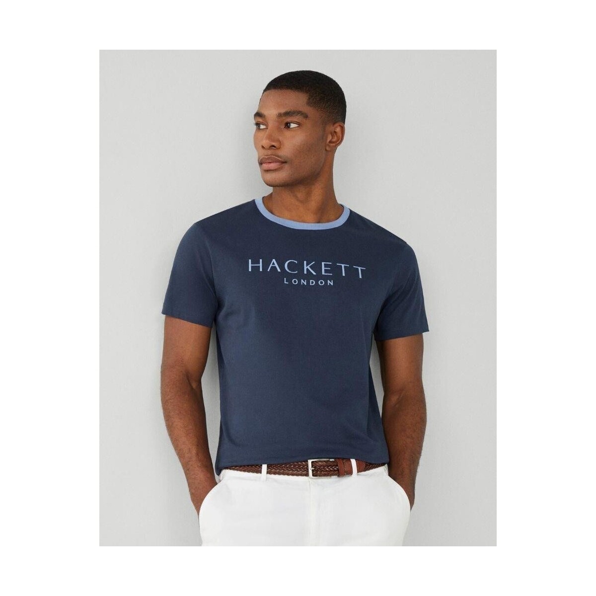 tekstylia Męskie T-shirty z krótkim rękawem Hackett HM500797 HERITAGE Niebieski