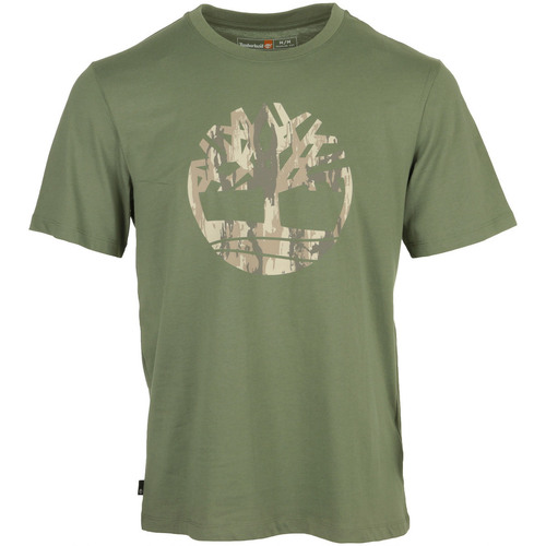 tekstylia Męskie T-shirty z krótkim rękawem Timberland Camo Tree Logo Short Sleeve Zielony