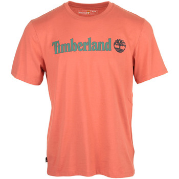 tekstylia Męskie T-shirty z krótkim rękawem Timberland Linear Logo Short Sleeve Pomarańczowy