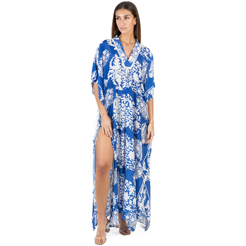 tekstylia Damskie Sukienki długie Isla Bonita By Sigris Kaftan Niebieski