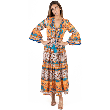 tekstylia Damskie Sukienki długie Isla Bonita By Sigris Sukienka Pomarańczowy