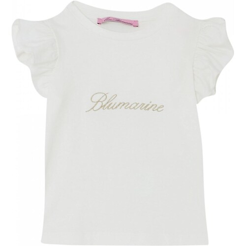 tekstylia Dziewczynka T-shirty z krótkim rękawem Miss Blumarine IA4098J5003 Biały