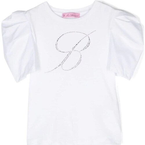 tekstylia Dziewczynka T-shirty z krótkim rękawem Miss Blumarine IA4134J5003 Biały